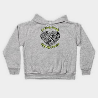 I'm Family-Friendly, Enjoy my Presence (Cyborg blk ink ornate heart) Kids Hoodie